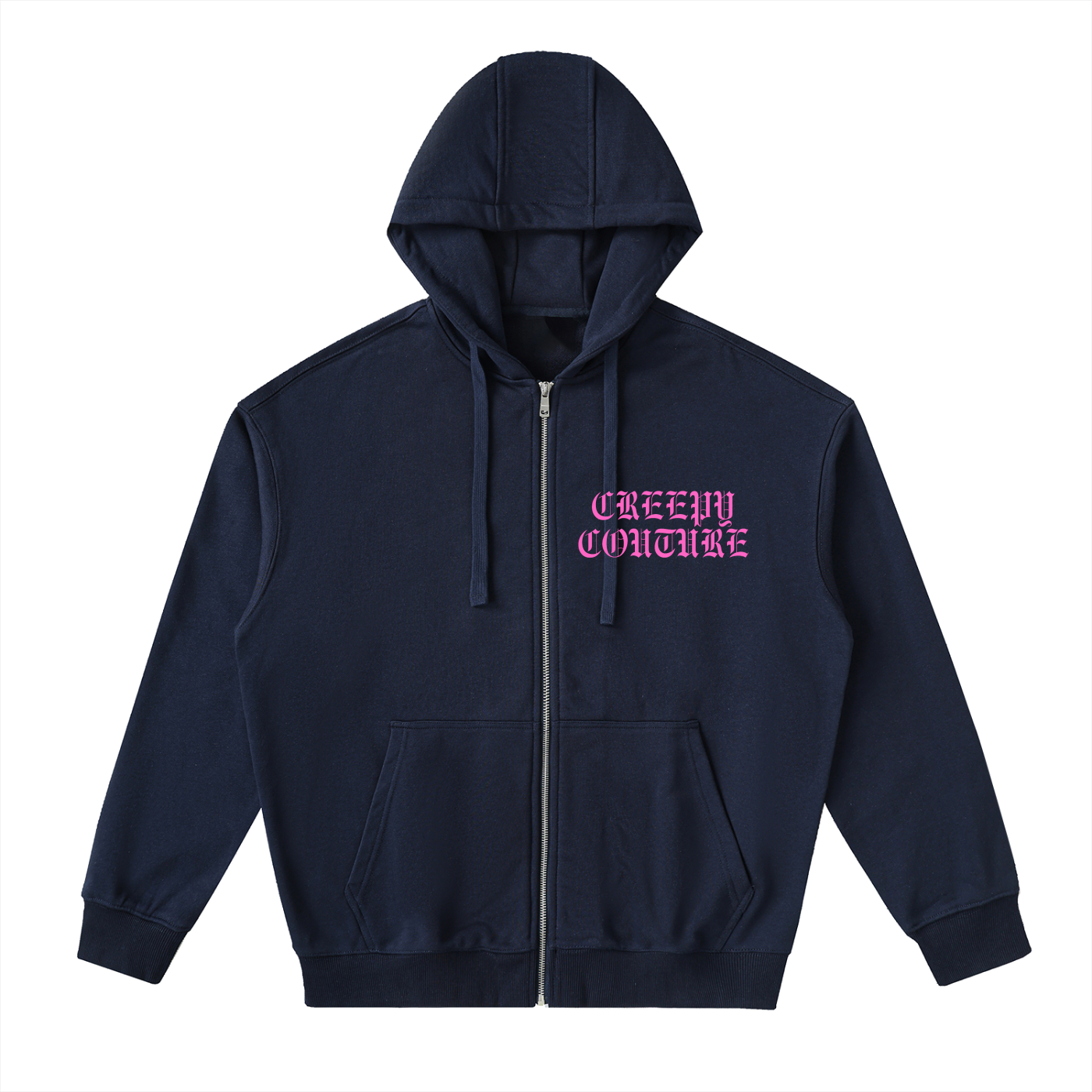 Drop-Shoulder Zip Up Hoodie
