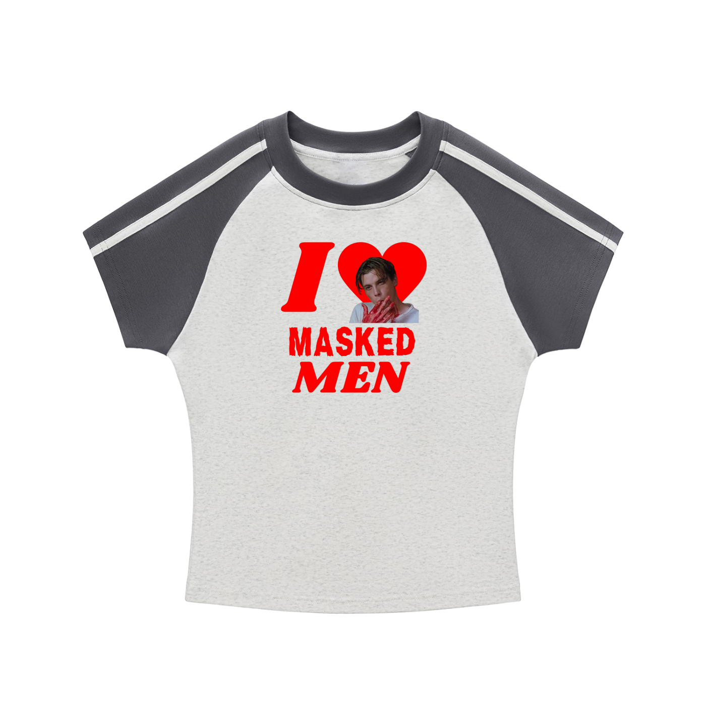 Contrast Stripes Bodycon Raglan  Sleeve T-Shirt