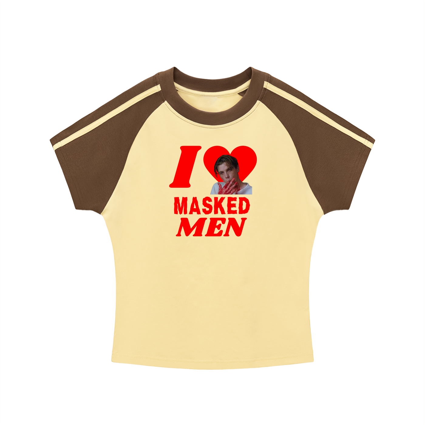 Contrast Stripes Bodycon Raglan  Sleeve T-Shirt