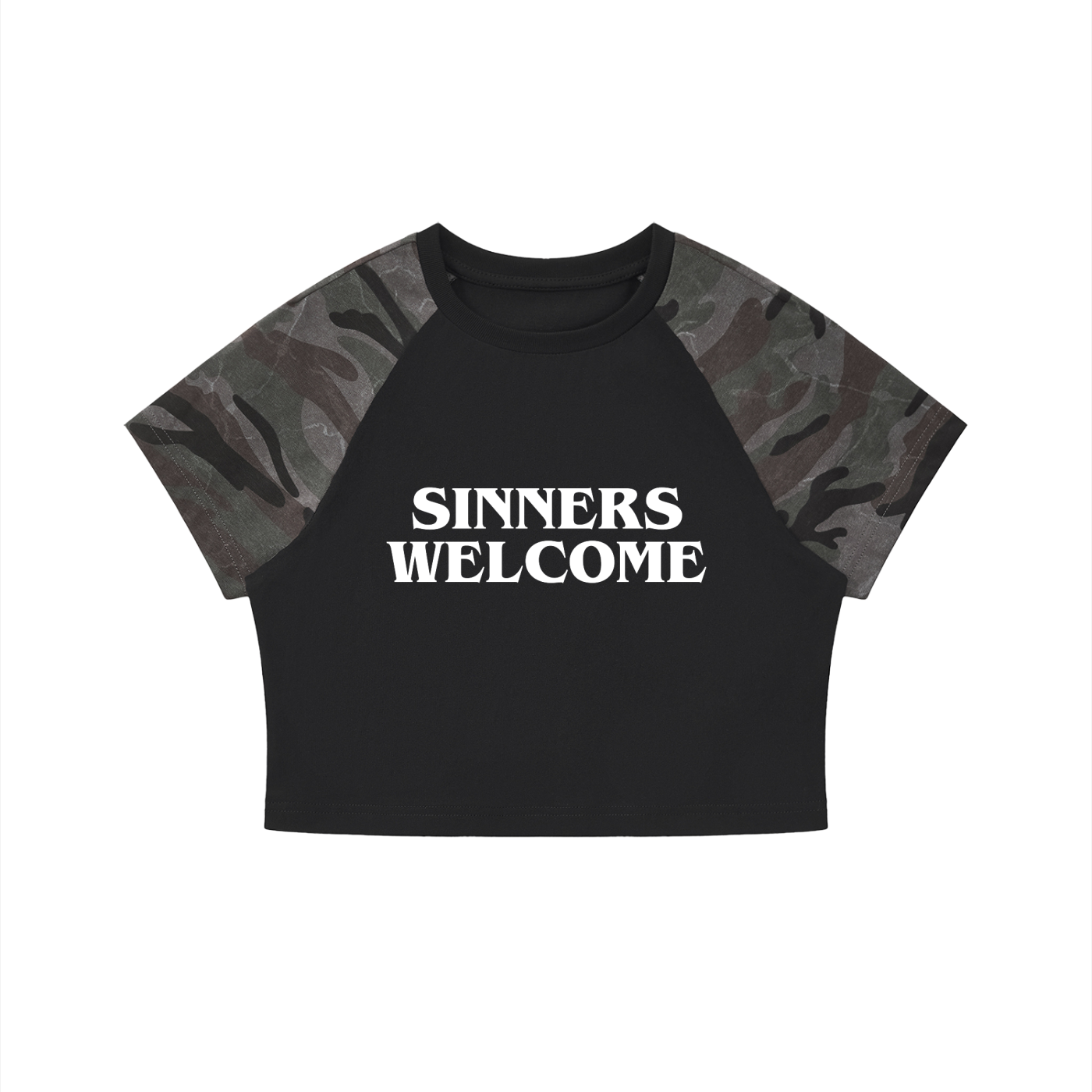 Women’s Camo Raglan Crop T-Shirt