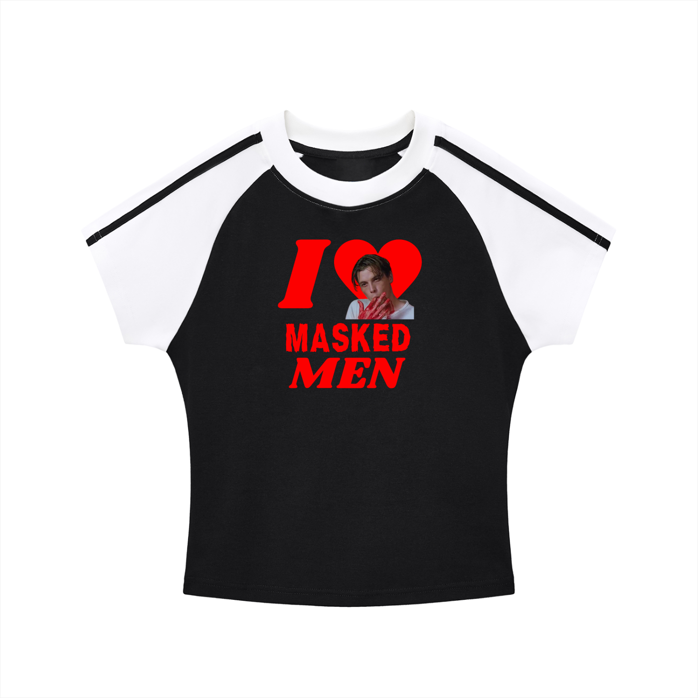 Contrast Stripes Bodycon Raglan  Sleeve T-Shirt