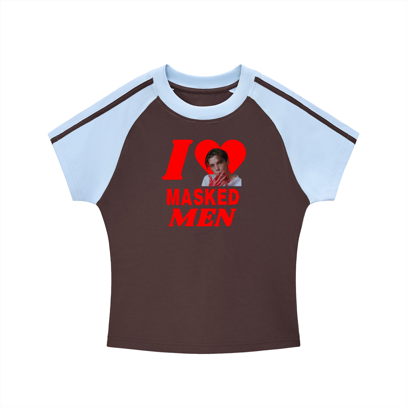 Contrast Stripes Bodycon Raglan  Sleeve T-Shirt