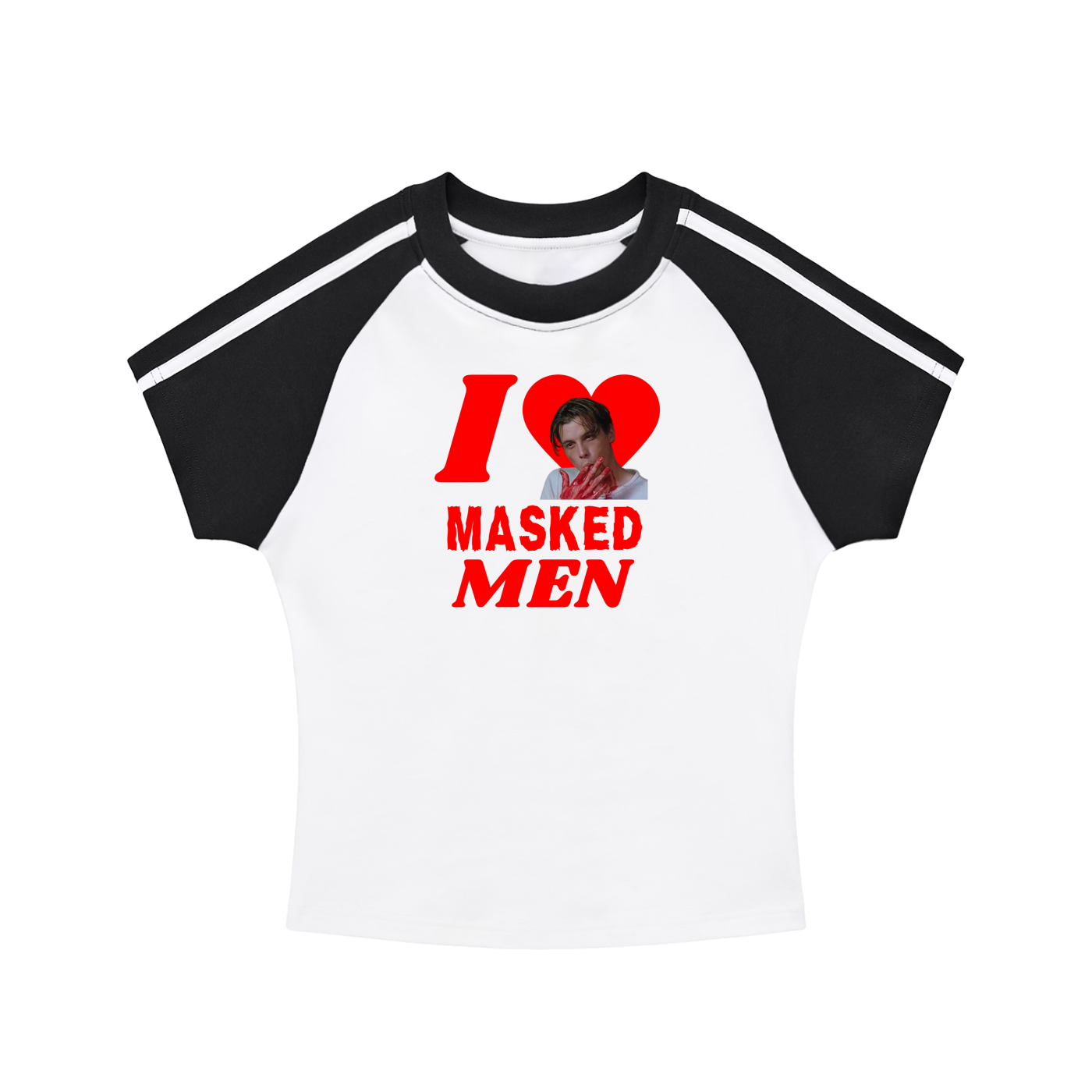 Contrast Stripes Bodycon Raglan  Sleeve T-Shirt