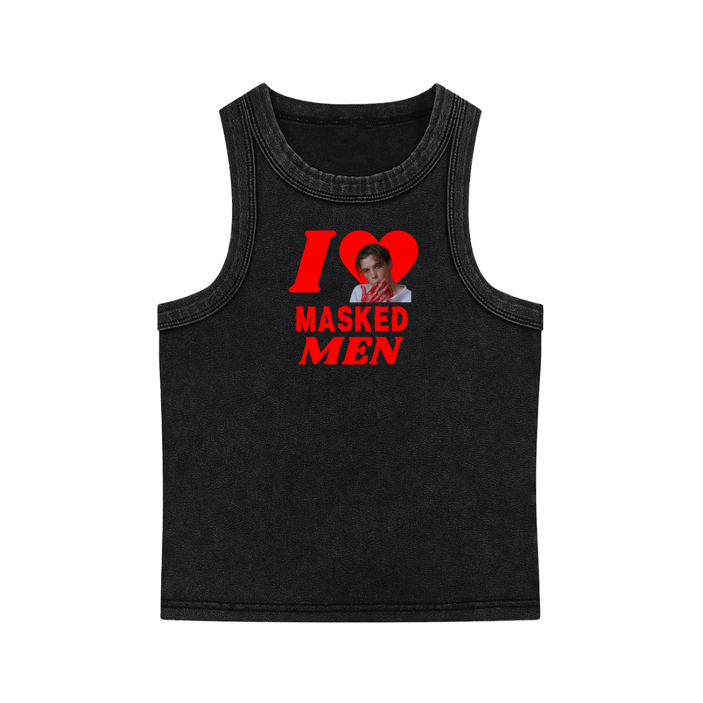 I HEART MASKED MEN *BILLY* Snow Washed Tank Top