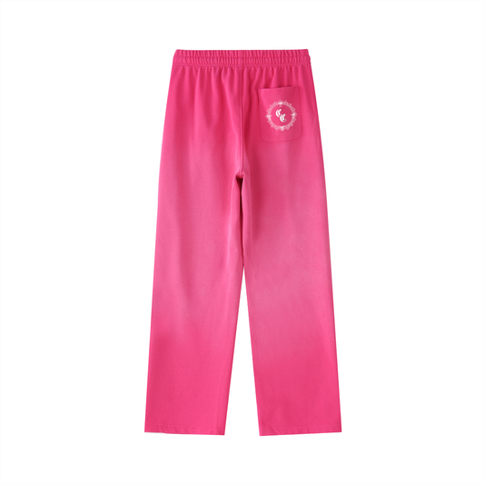 Vintage Washed Gradient Straight-Leg Sweatpants