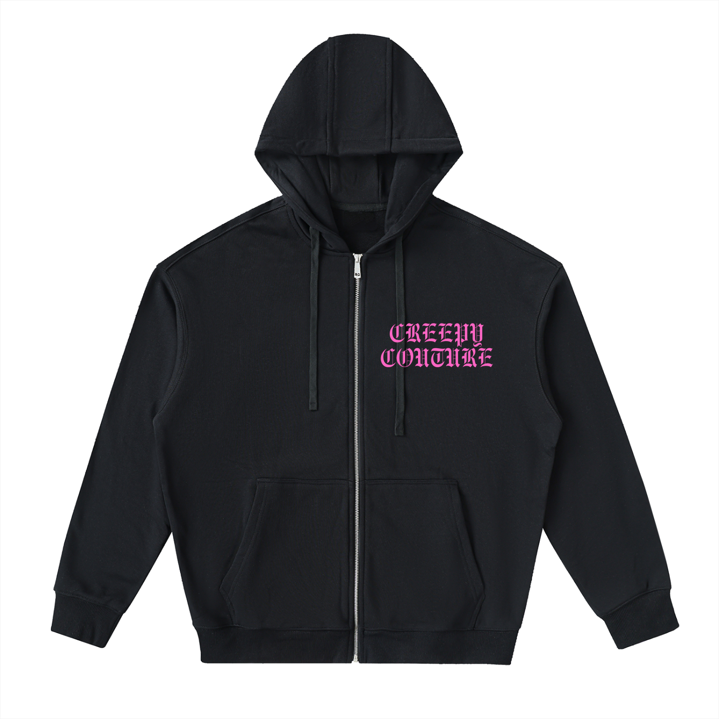 Drop-Shoulder Zip Up Hoodie