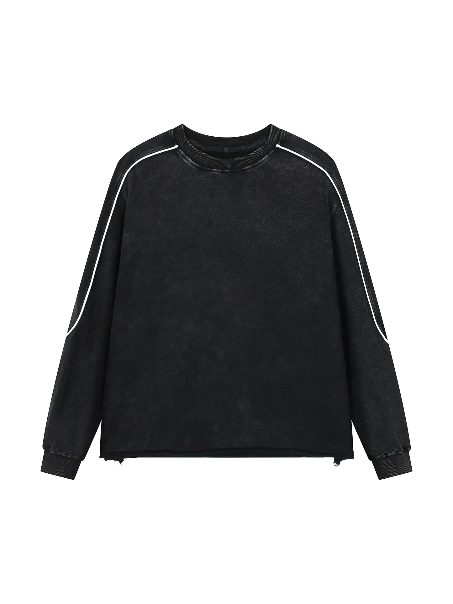 Mineral Wash Piping Raw Hem Sweatshirt